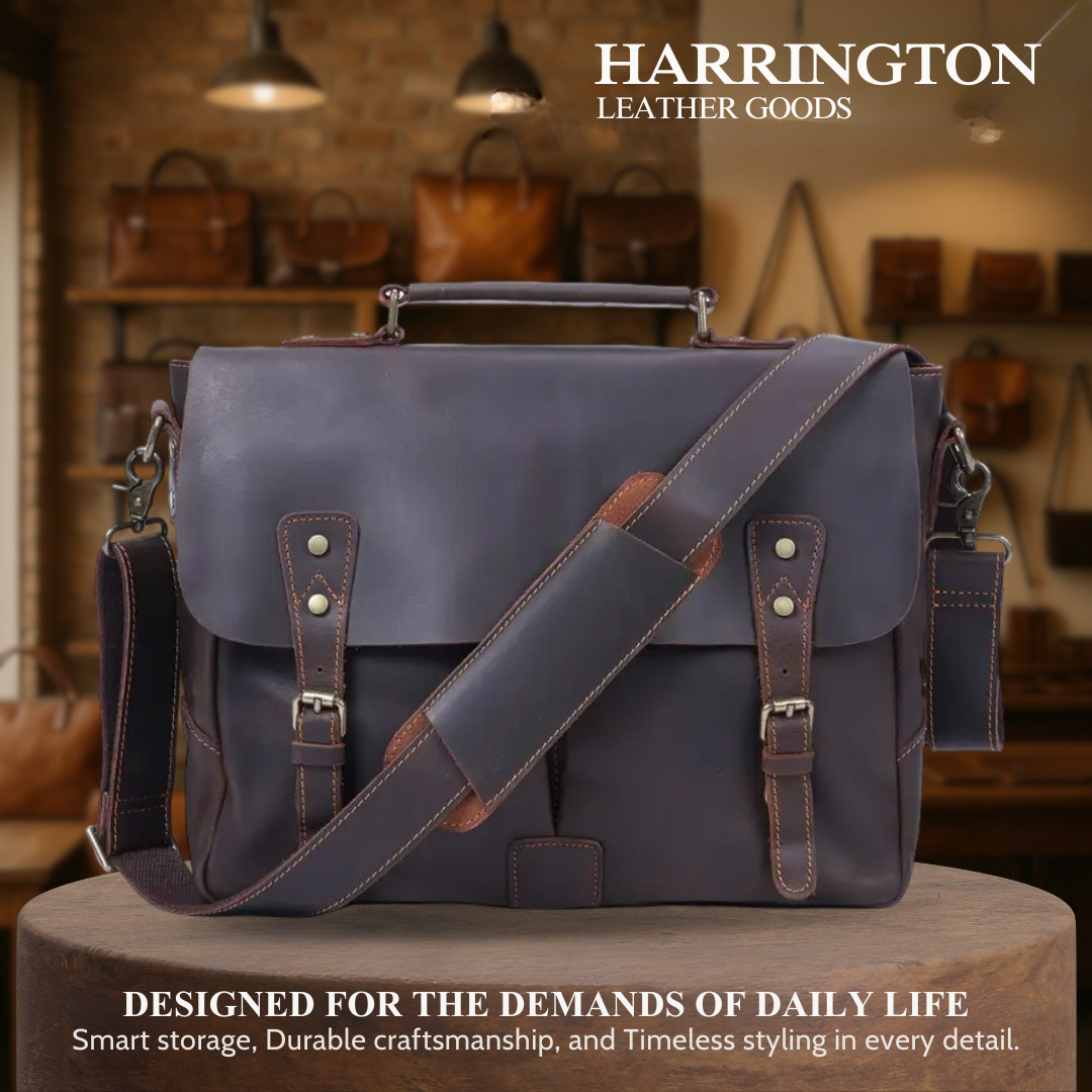 Beau | Vintage Leather Messenger with Classic Buckle Flap