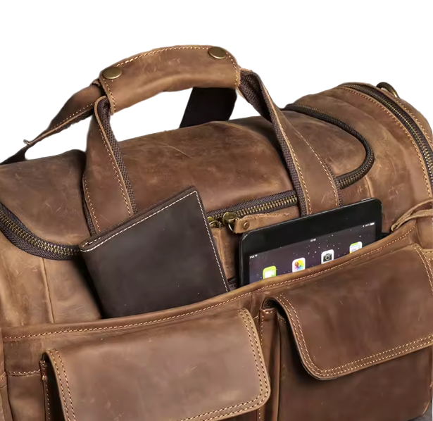 Cromwell Multi-Pocket Leather Duffel
