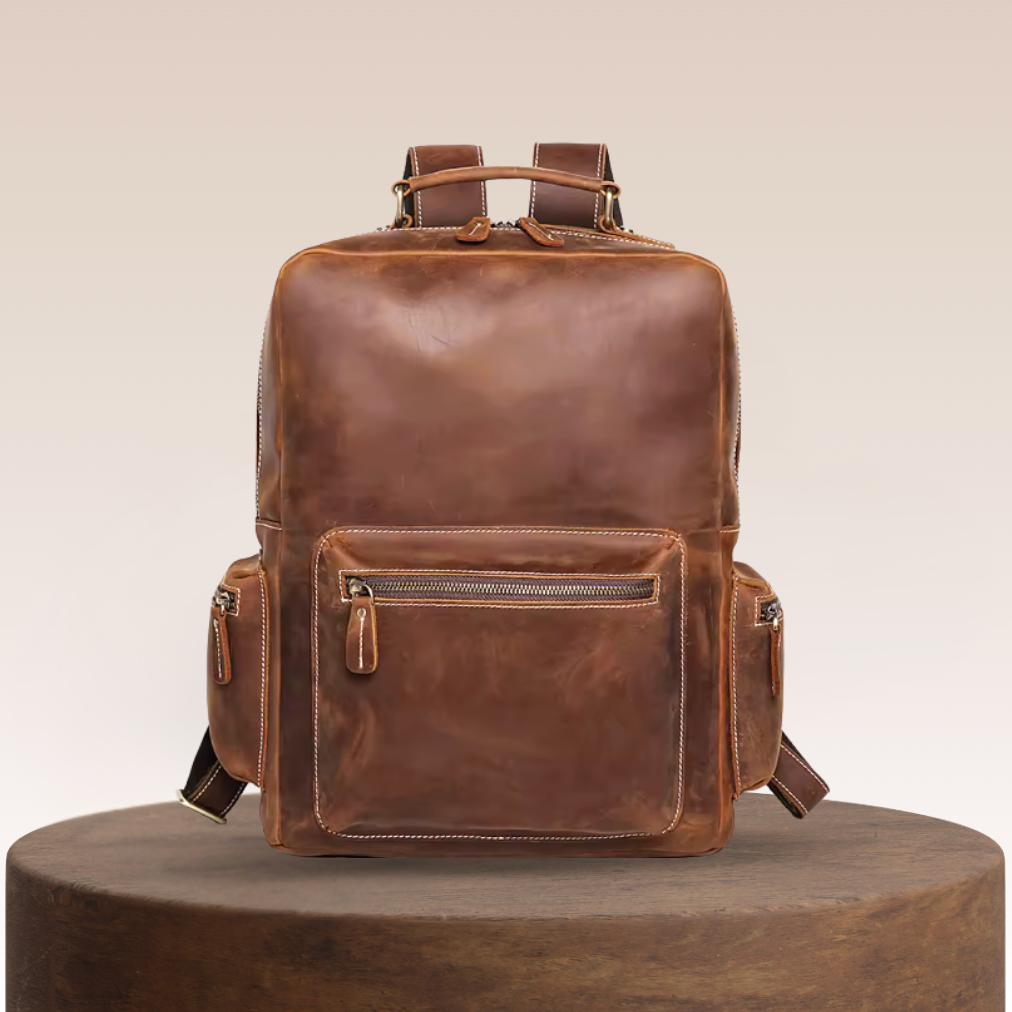 Redorf Twin-Pocket Leather Backpack