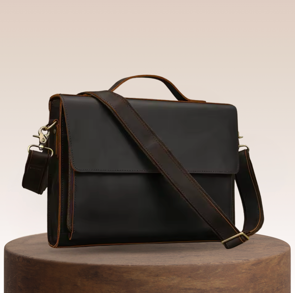 Beckett Structured Leather Briefcase