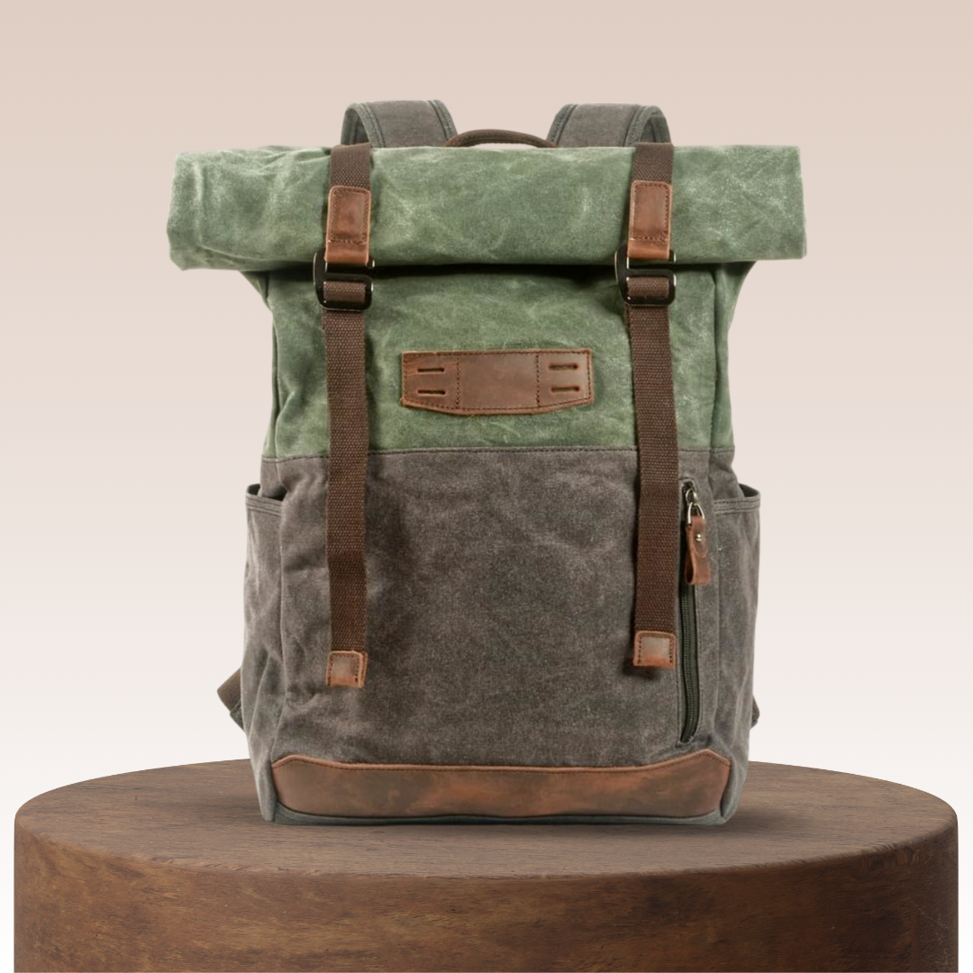 Calvin Canvas Roll-Top Backpack