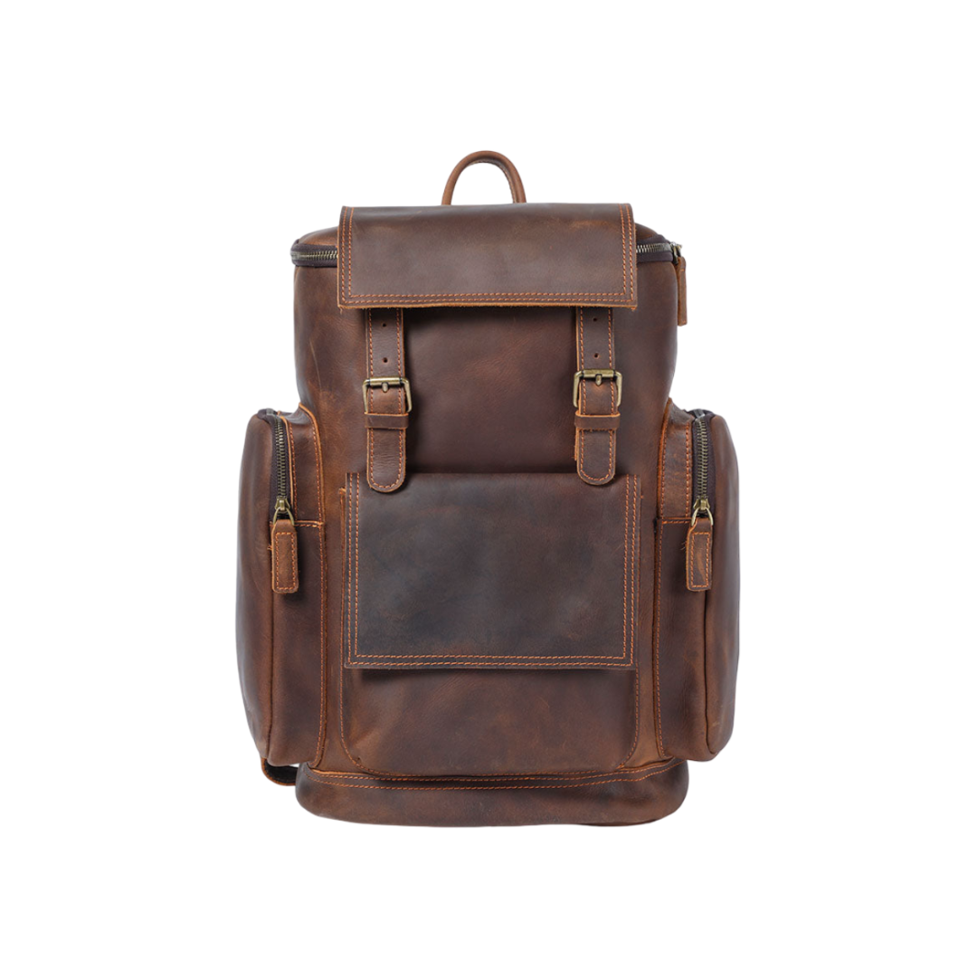 Ellison Front Pocket Leather Backpack
