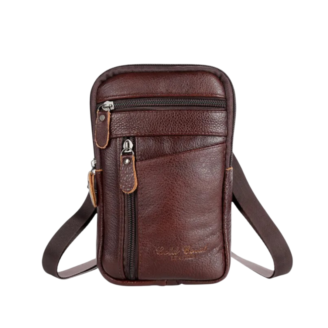 Thorne Compact Zip-Top Leather Crossbody