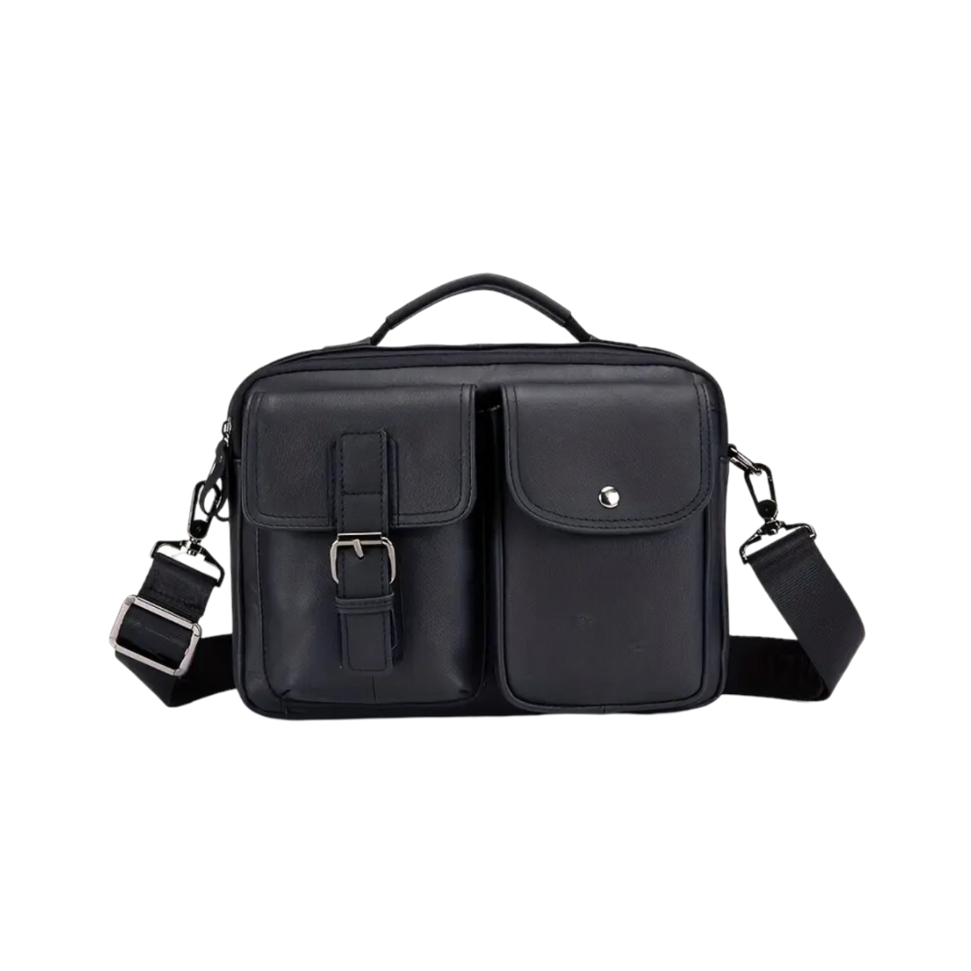 Grady | Classic Leather Shoulder Bag with Vintage Buckle Detail