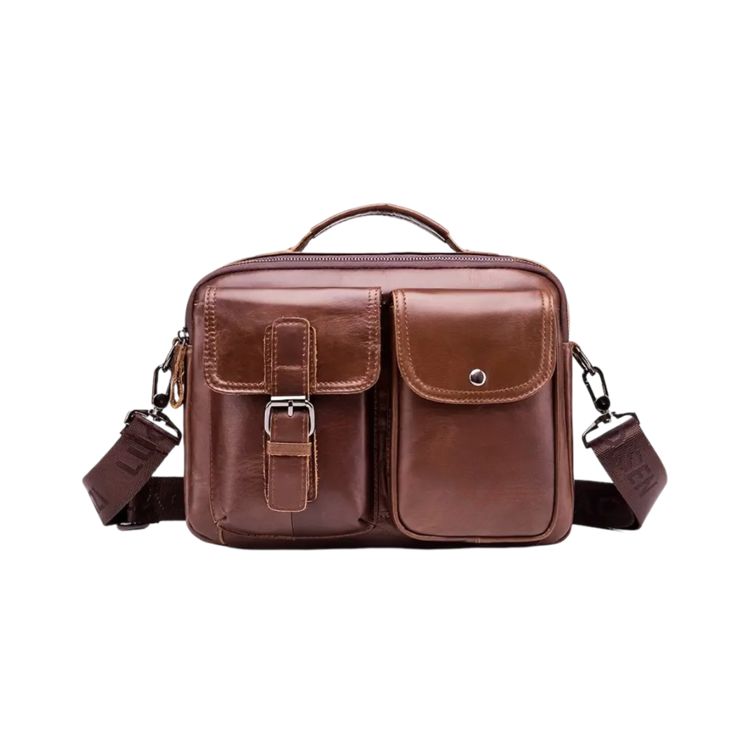 Grady | Classic Leather Shoulder Bag with Vintage Buckle Detail