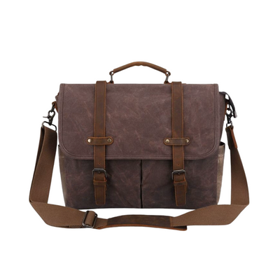 Bennett | Vintage Canvas Messenger with Leather Straps