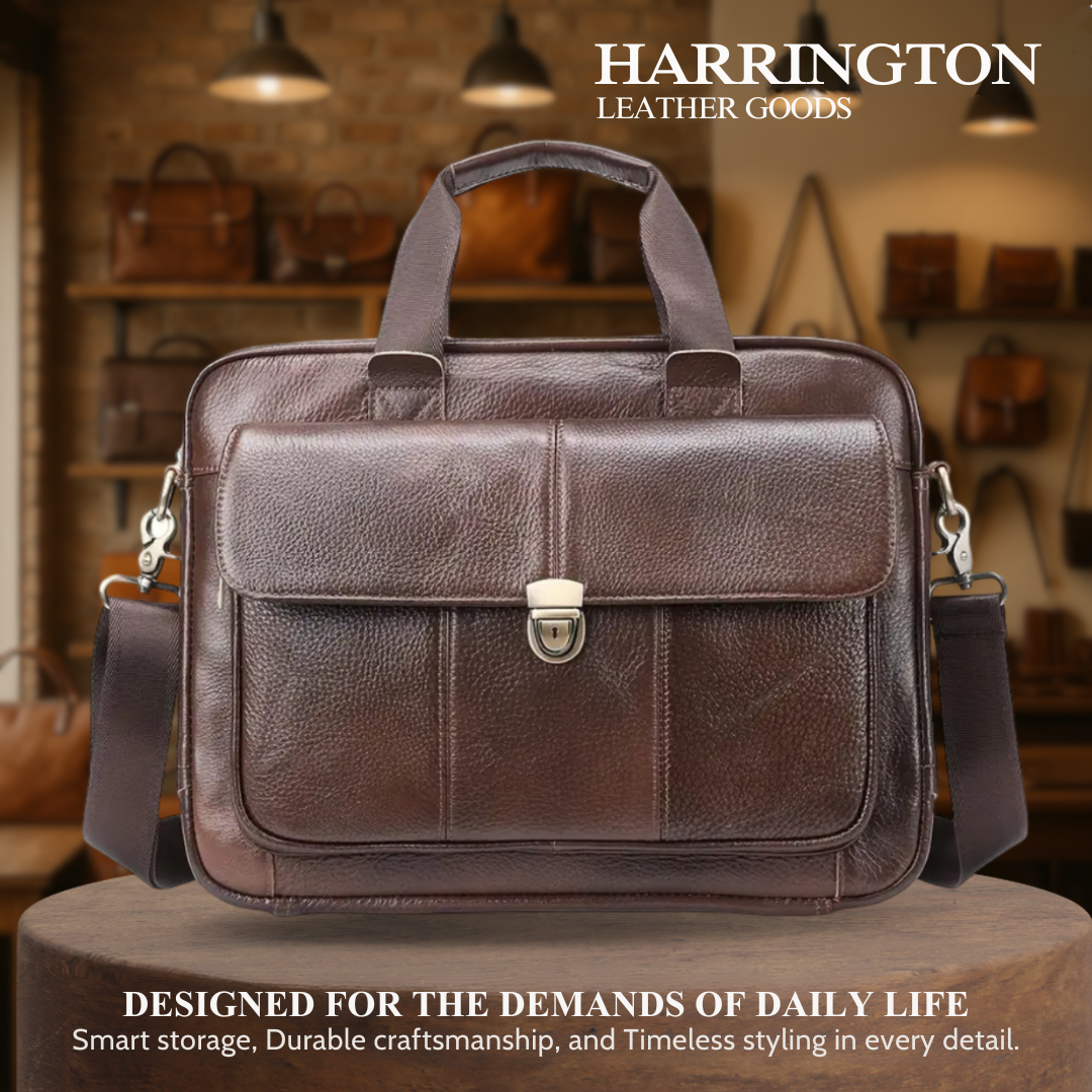 Wyatt | Heritage Leather Briefcase with Secure Lock Flap