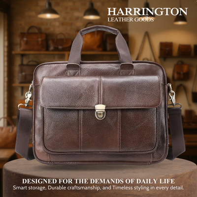 Wyatt | Heritage Leather Briefcase with Secure Lock Flap