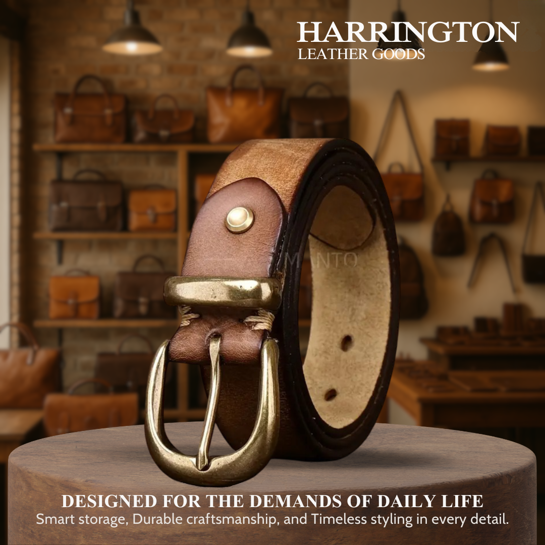 Luca | Retro Belt with Gold Buckle