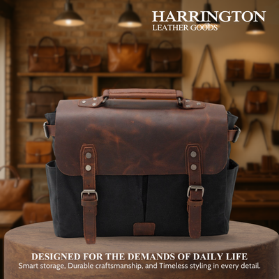Edward | Vintage Canvas with Leather Flap | Messenger Bag