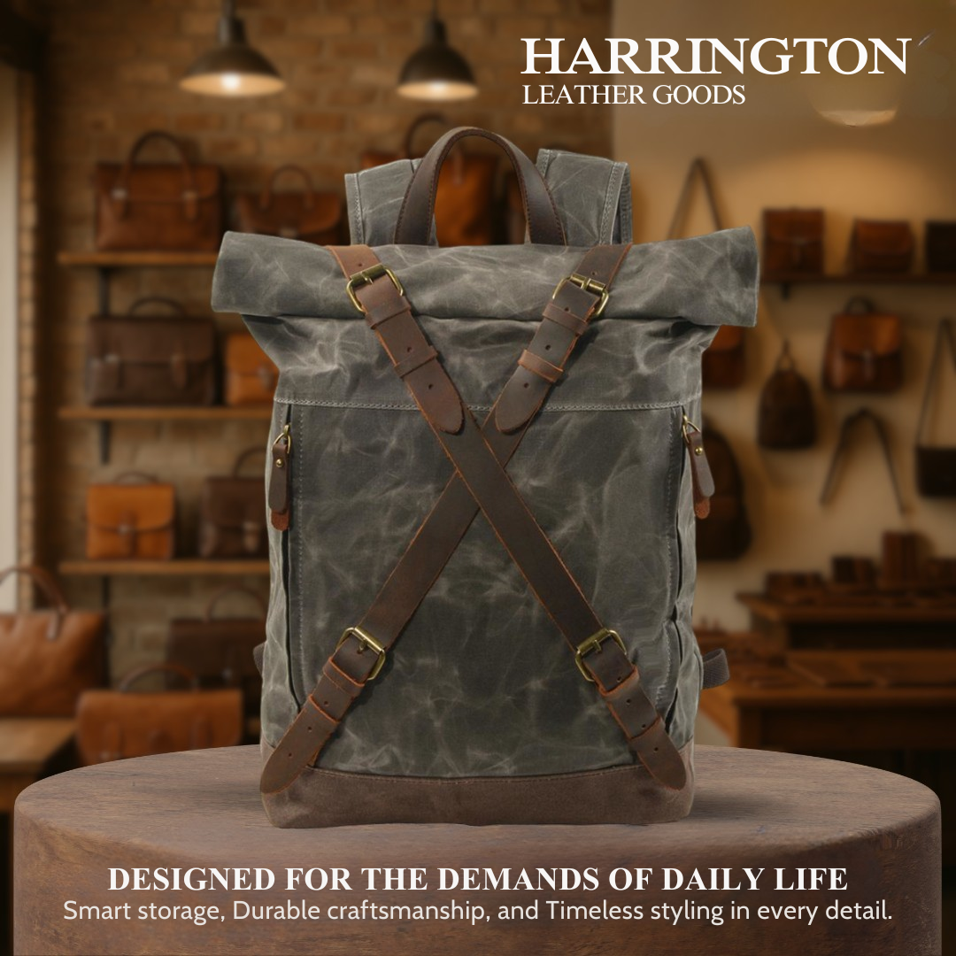 Barron | Waxed Rucksack Canvas Roll-Top Backpack
