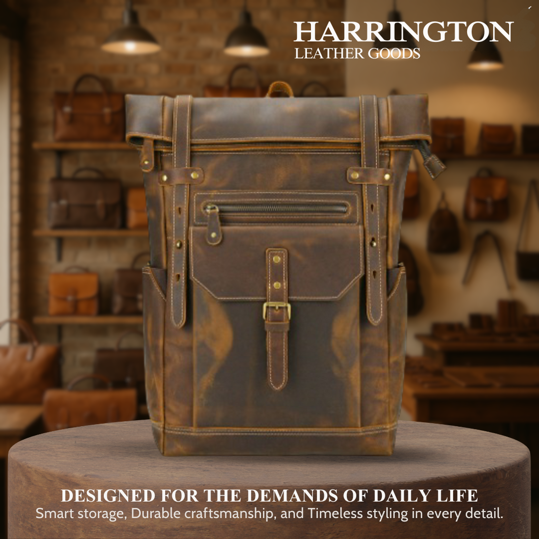Stephen | Vintage Leather Roll-Top | Backpack