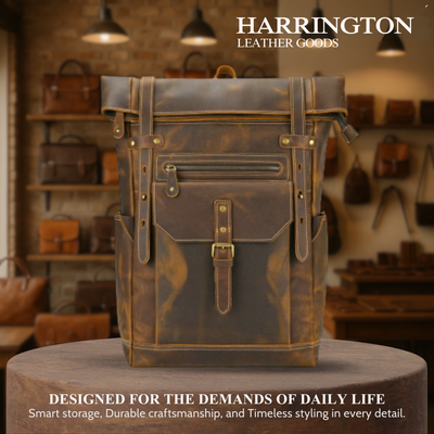 Stephen | Vintage Leather Roll-Top | Backpack