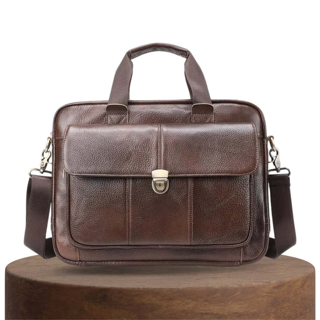 Wyatt | Heritage Leather Briefcase with Secure Lock Flap