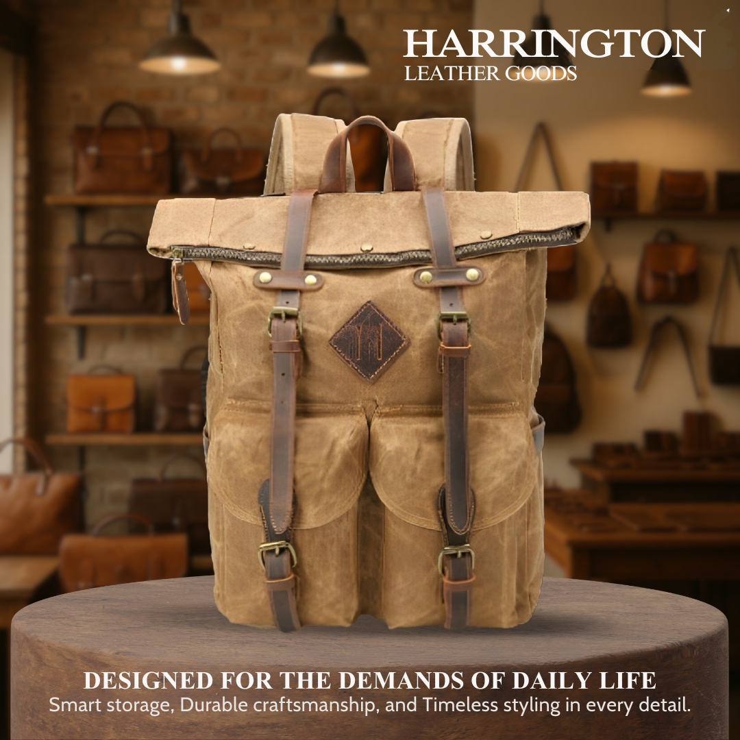 Edriel | Laptop Leather Roll-Top | Backpack