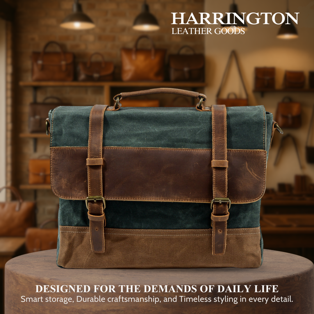 Kevin | Sturdy Canvas Leather | Messenger Bag