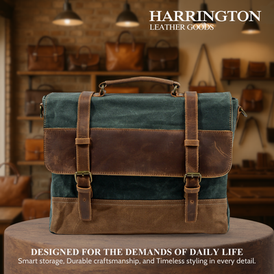 Kevin | Sturdy Canvas Leather | Messenger Bag