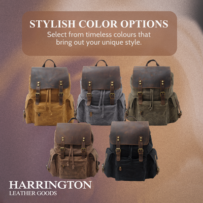 Joey | Classic Waxed Canvas with Leather Flap | Backpack