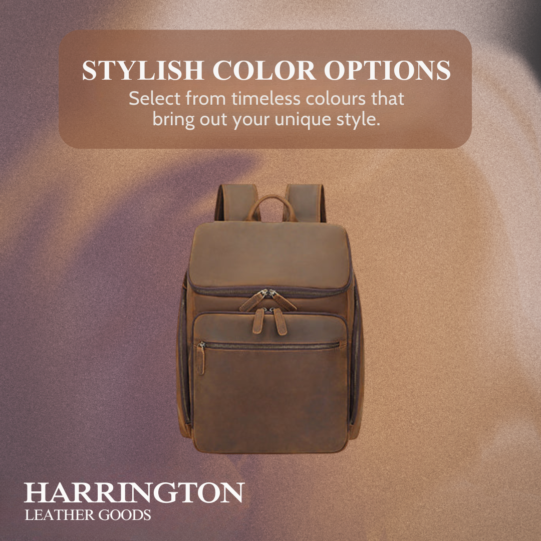 Laurent | Classic Leather with Front Pocket | Backpack