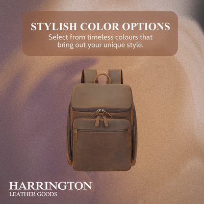 Laurent | Classic Leather with Front Pocket | Backpack