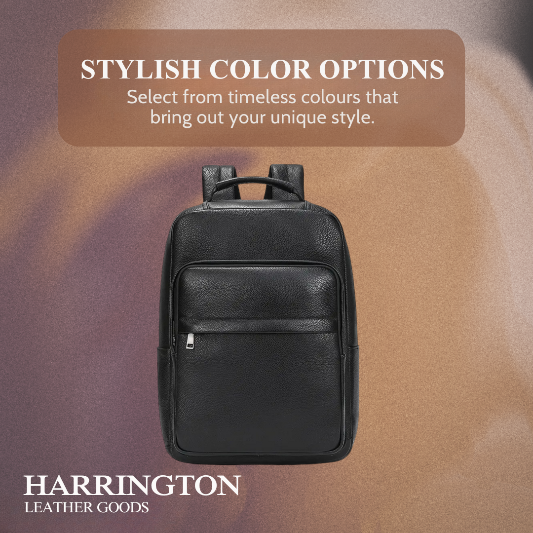 Everett | Genuine Top‑Grain Leather Laptop Backpack