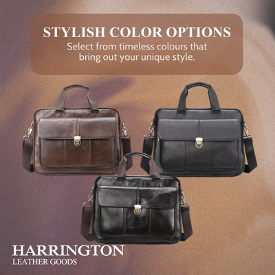 Wyatt | Heritage Leather Briefcase with Secure Lock Flap