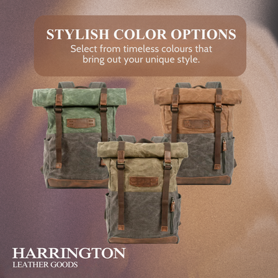 Calvin | Waterproof Canvas Roll-Top Backpack