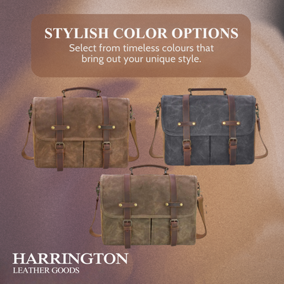 Bennett | Vintage Canvas Messenger with Leather Straps