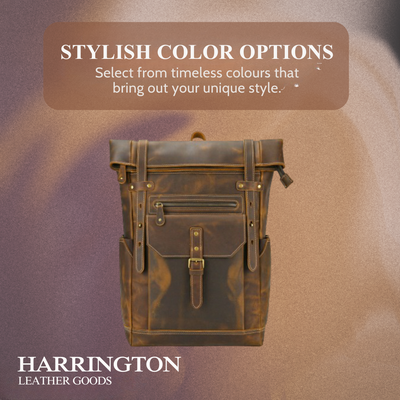 Stephen | Vintage Leather Roll-Top | Backpack
