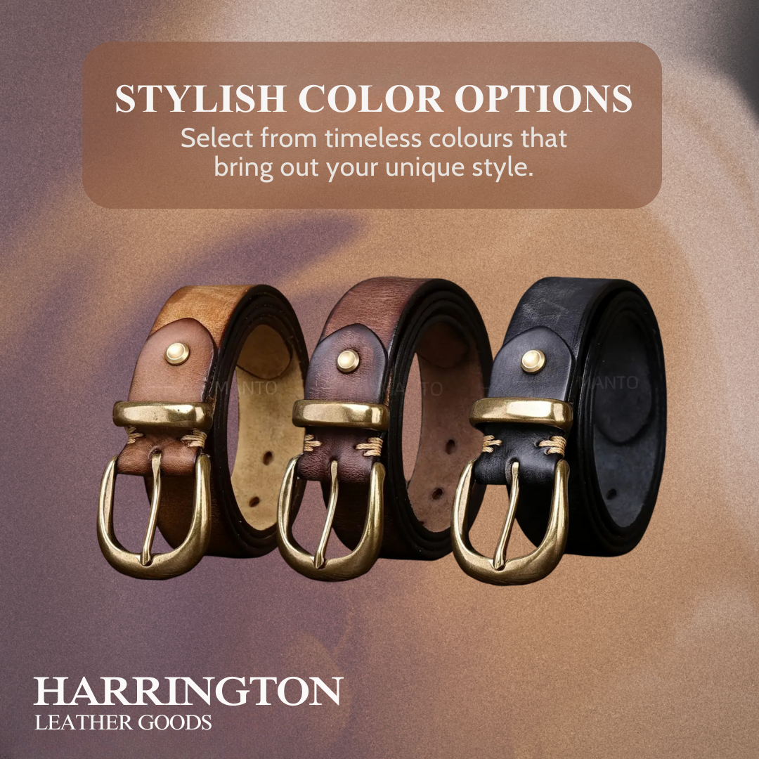 Luca | Retro Belt with Gold Buckle