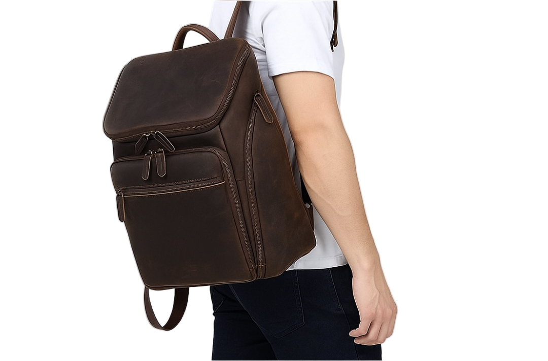Laurent Leather Daily Carry Backpack
