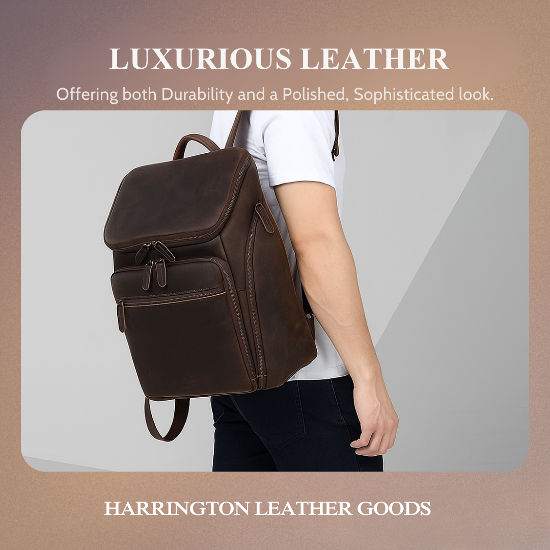Laurent | Classic Leather with Front Pocket | Backpack