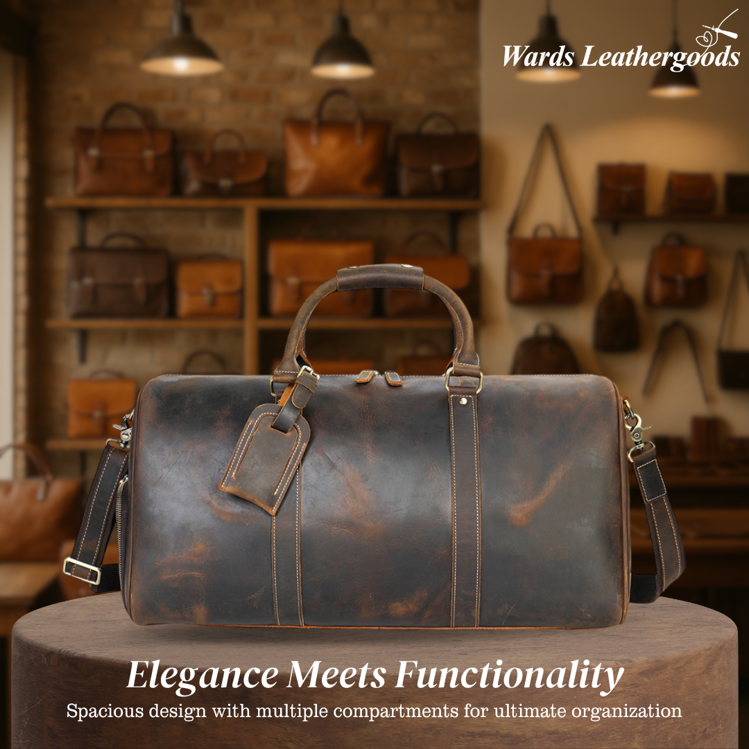 Rhett | Vintage Full-Grain Leather Duffel for Refined Travel