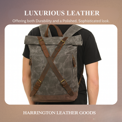 Barron | Waxed Rucksack Canvas Roll-Top Backpack