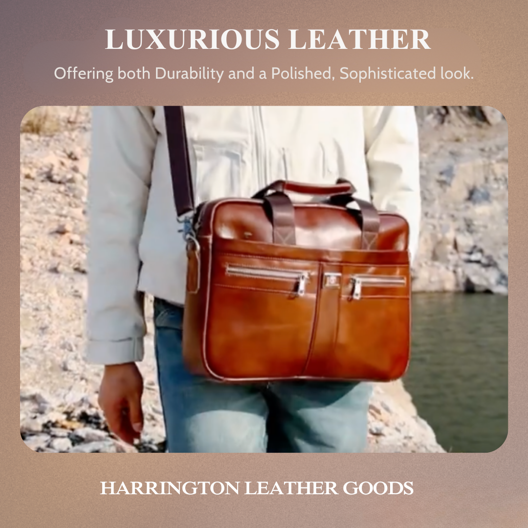 Preston | Sleek Leather Work Briefcase with Twin-Zip Front