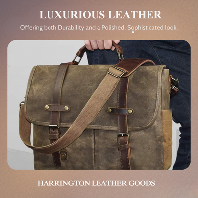 Bennett | Vintage Canvas Messenger with Leather Straps