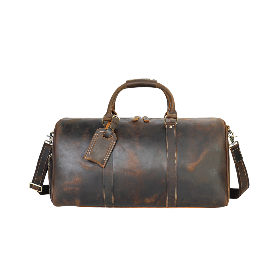 Rhett Zip-Top Travel Leather Duffel