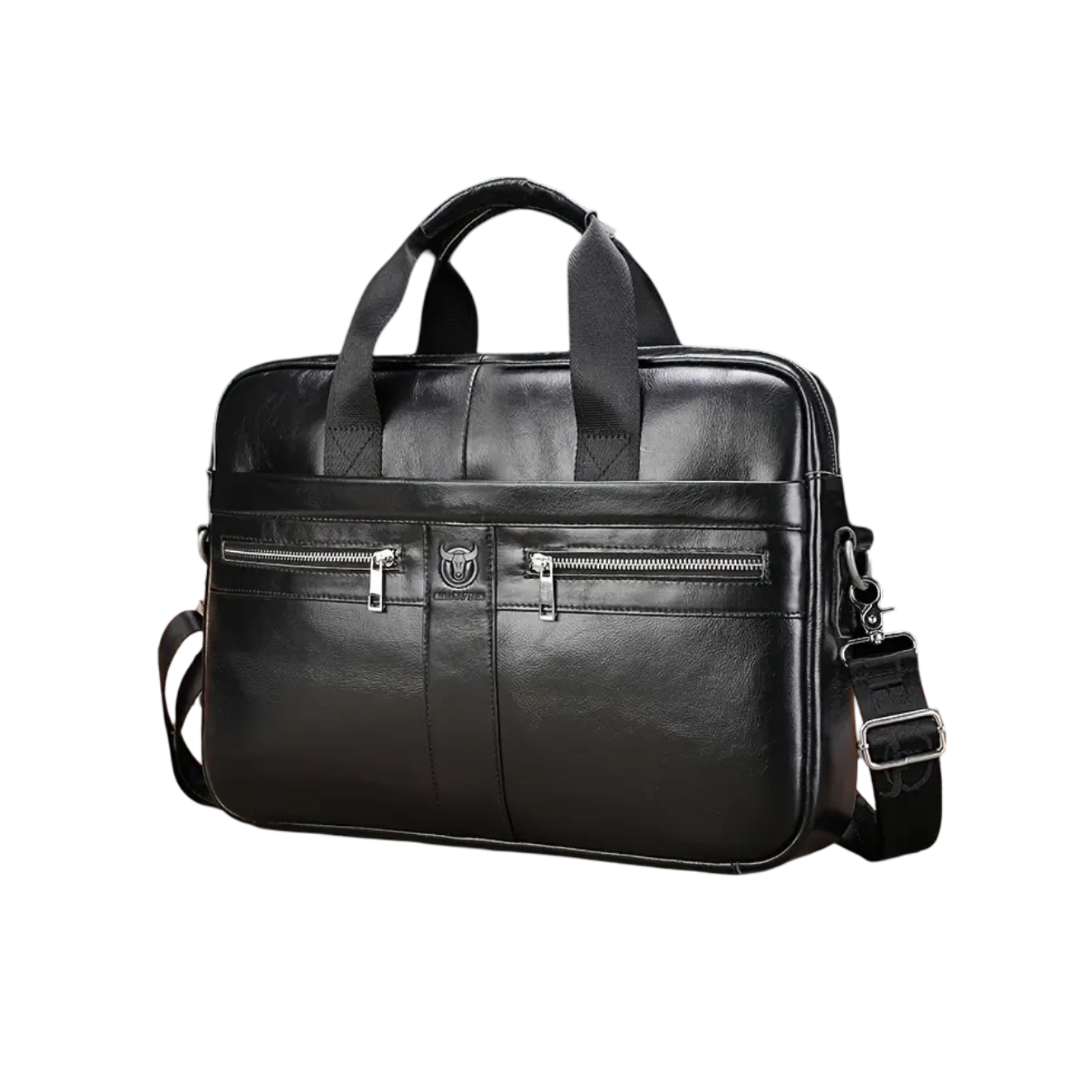 Preston | Sleek Leather Work Briefcase with Twin-Zip Front