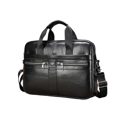 Preston | Sleek Leather Work Briefcase with Twin-Zip Front