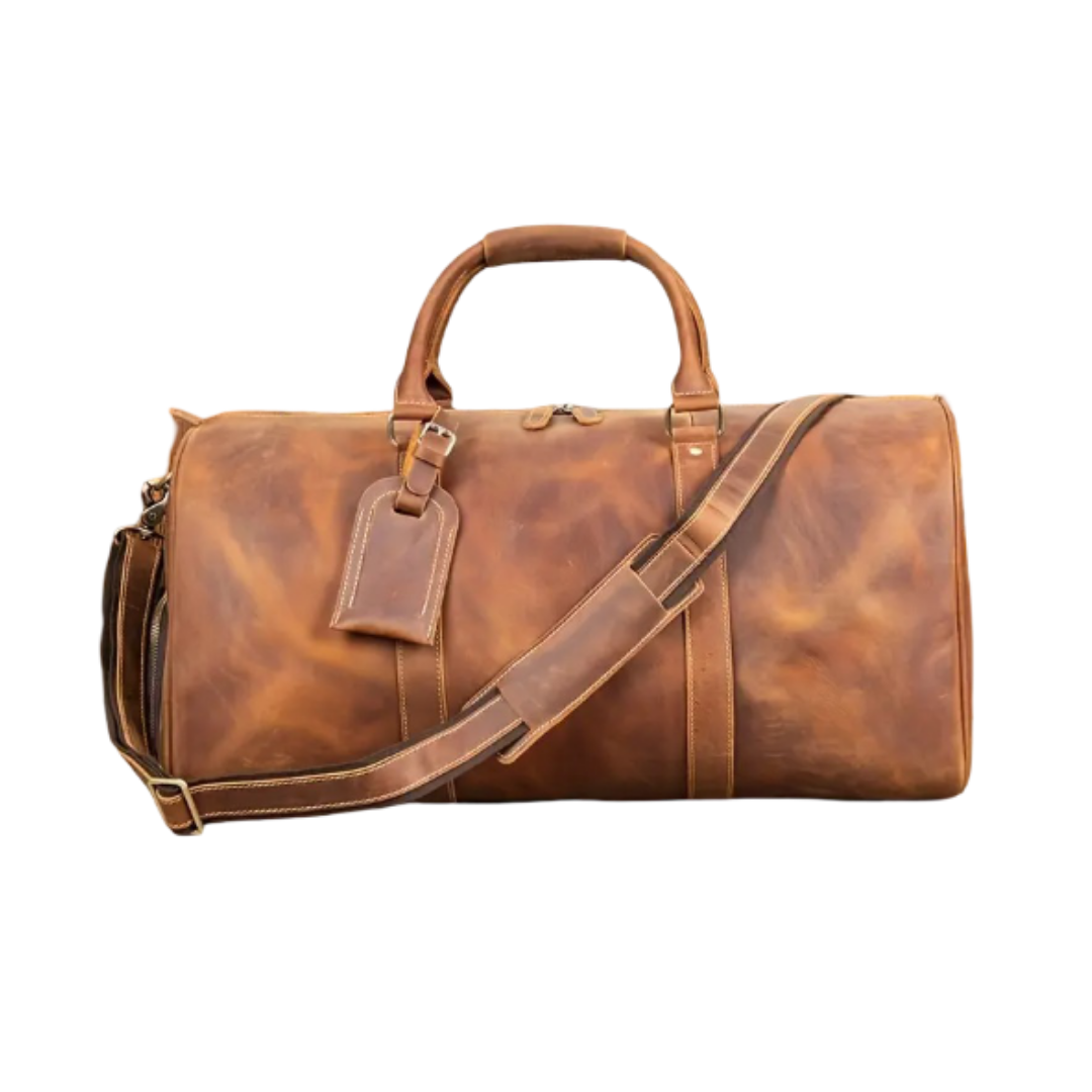 Rhett Zip-Top Travel Leather Duffel