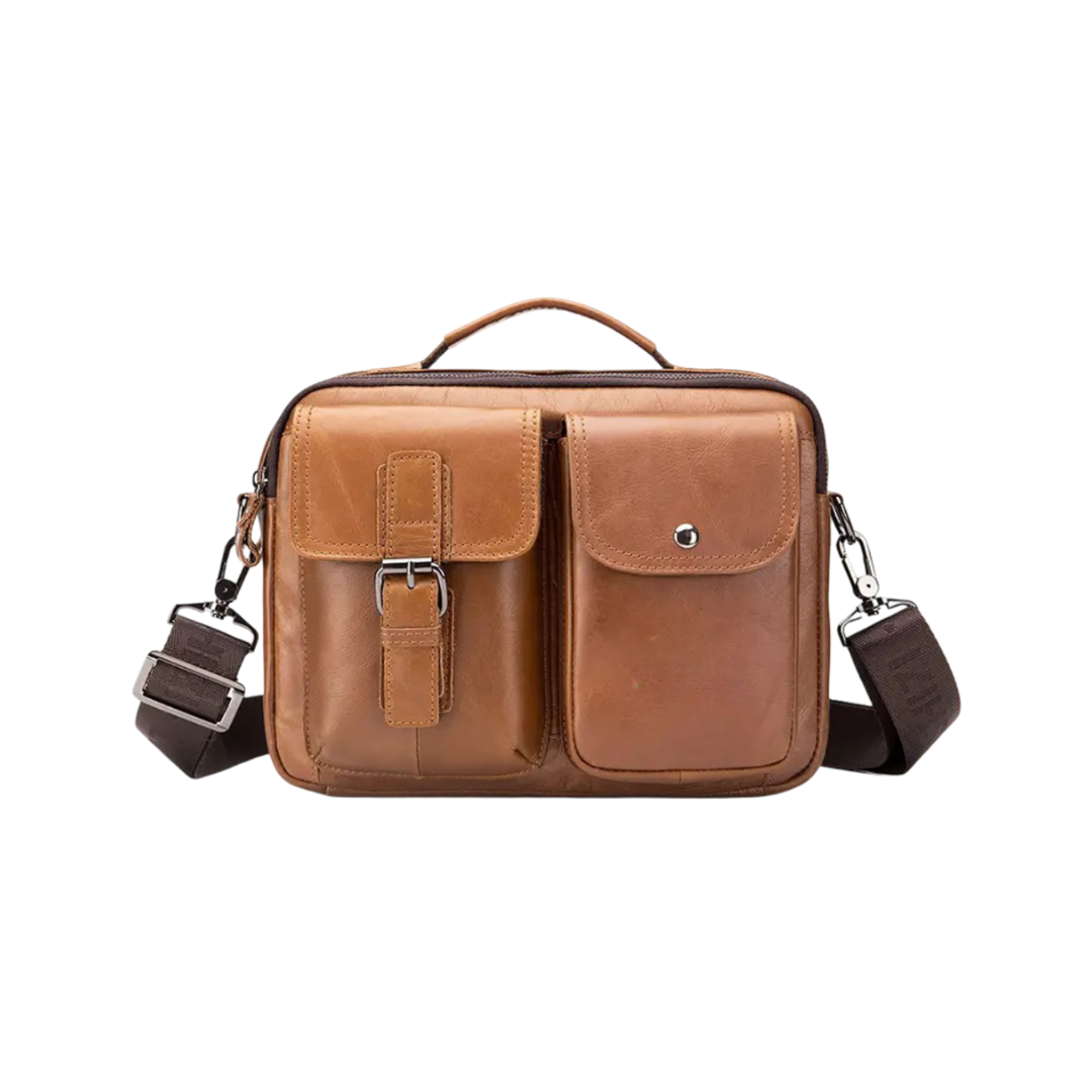 Grady | Classic Leather Shoulder Bag with Vintage Buckle Detail
