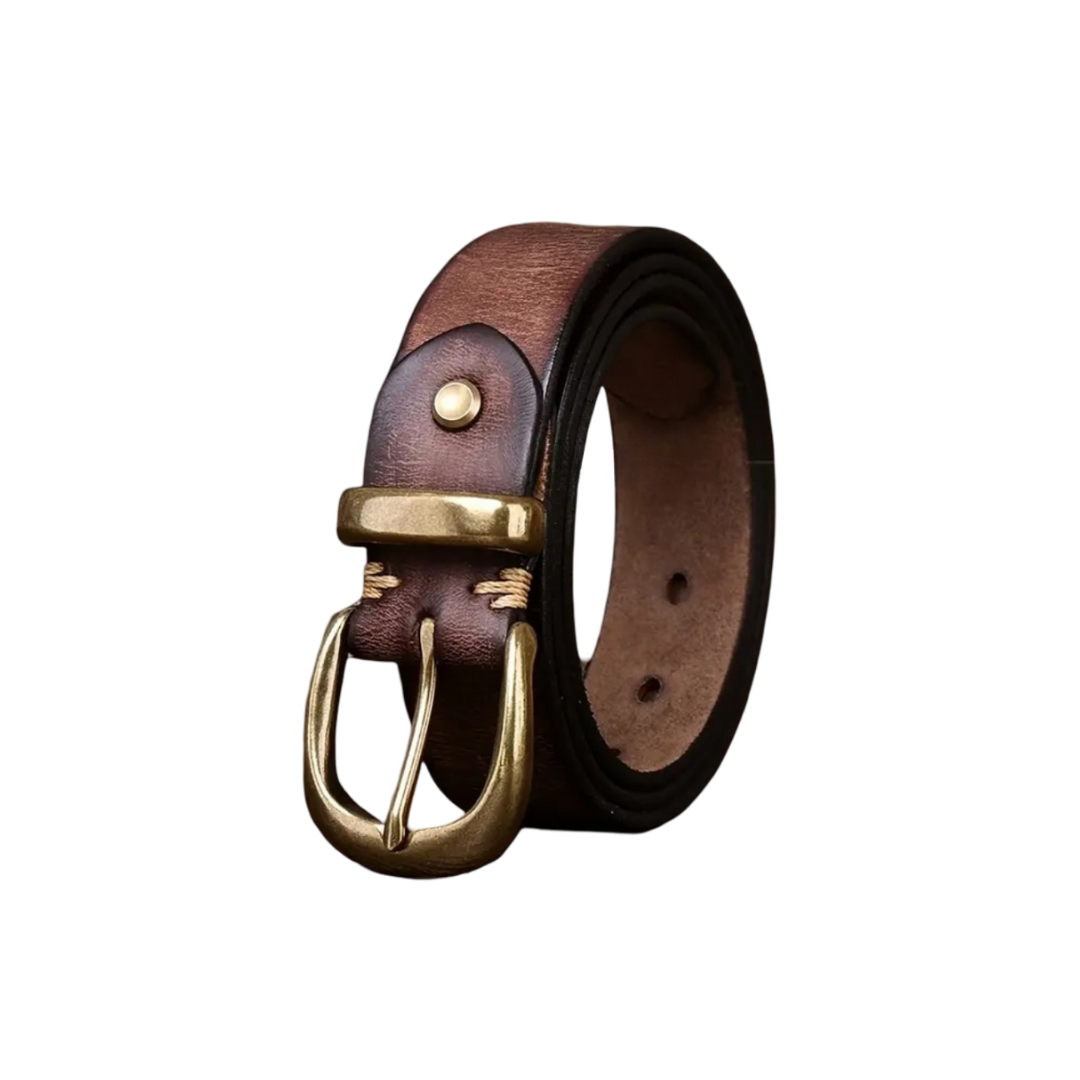 Luca | Retro Belt with Gold Buckle