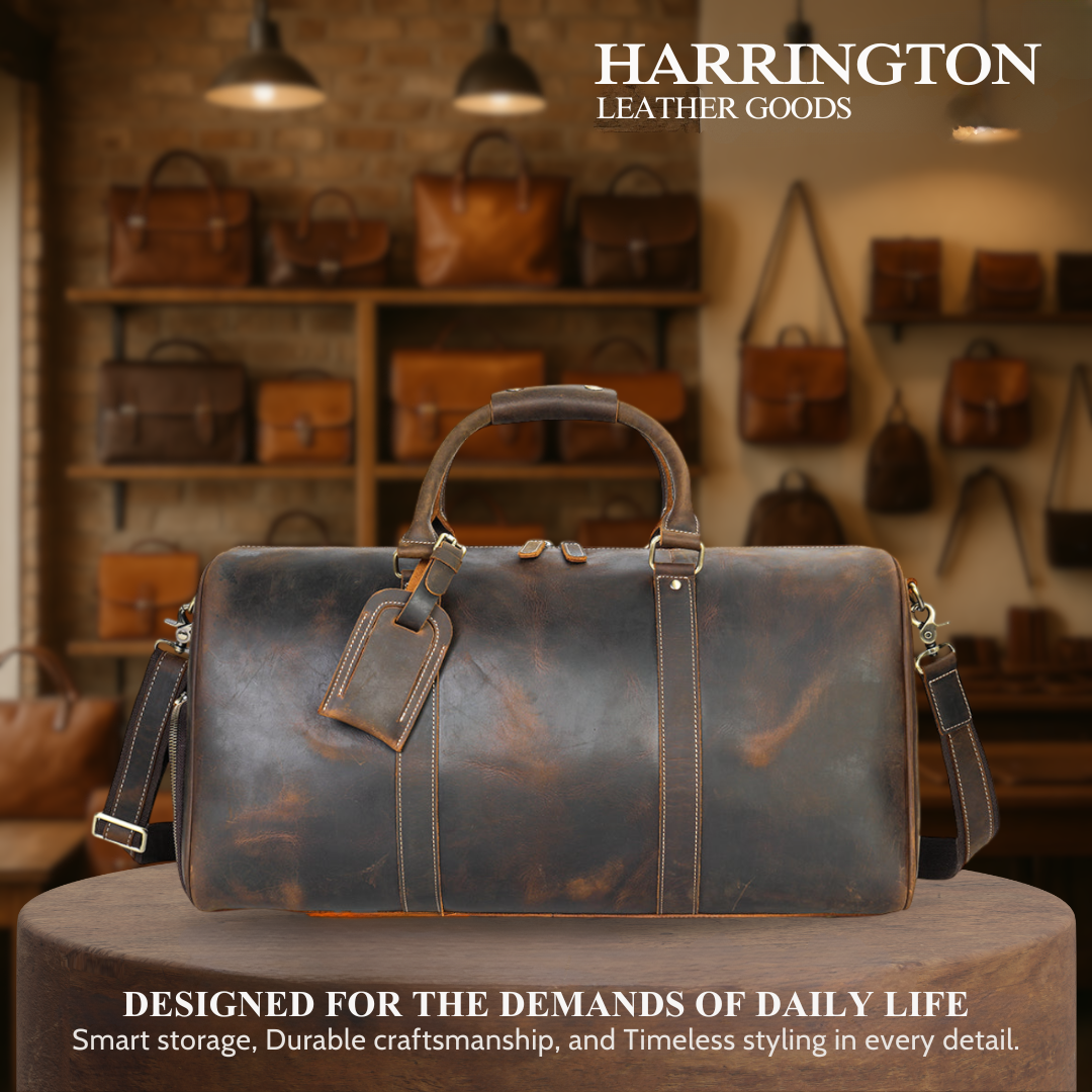 Rhett | Vintage Full-Grain Leather Duffel for Refined Travel