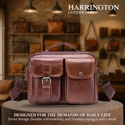 Grady | Classic Leather Shoulder Bag with Vintage Buckle Detail