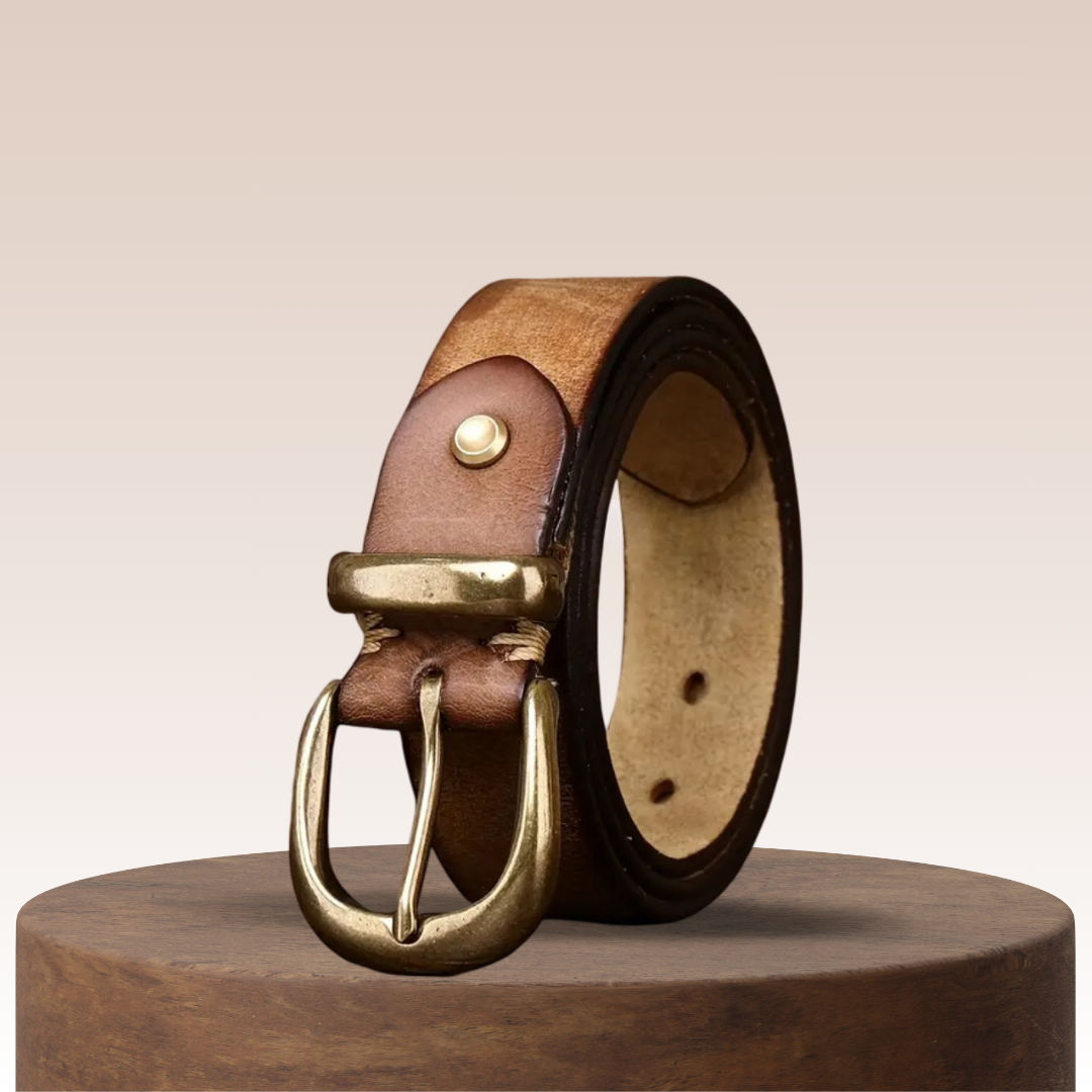 Luca | Retro Belt with Gold Buckle