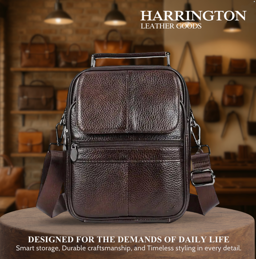 Jasper | Leather Courier Shoulder Bag for Men