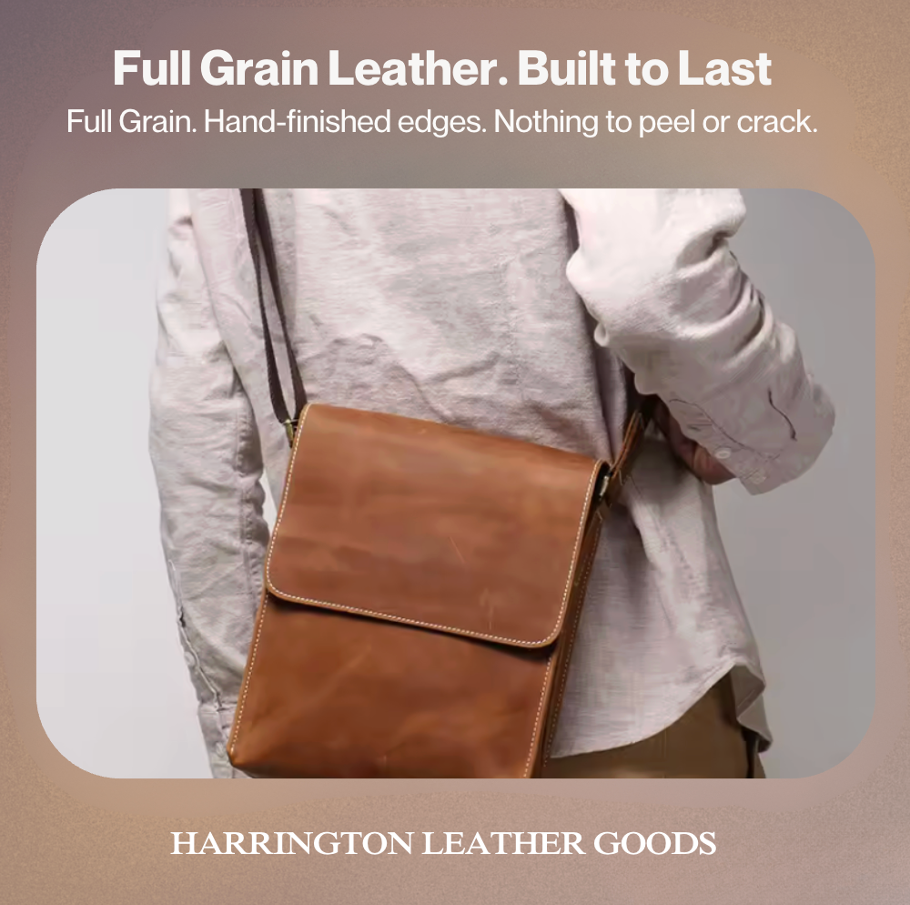 Lance | High-end Vintage Black Brown Genuine Crazy Horse Leather