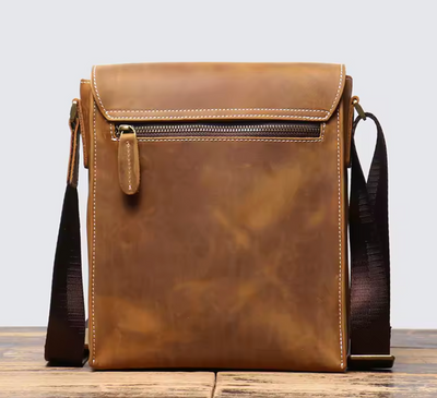 Lance | High-end Vintage Black Brown Genuine Crazy Horse Leather