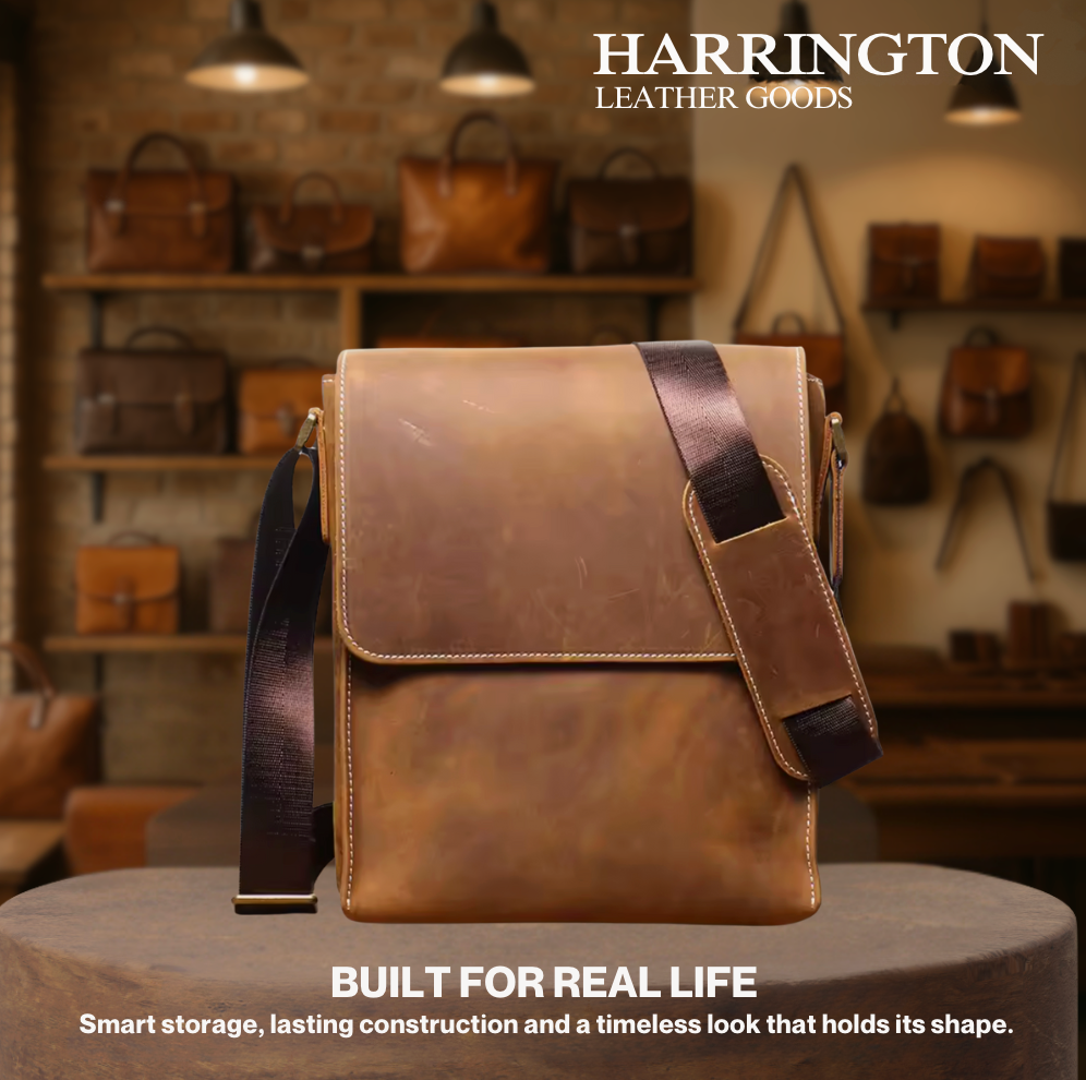 Lance | High-end Vintage Black Brown Genuine Crazy Horse Leather