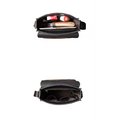 Lance | High-end Vintage Black Brown Genuine Crazy Horse Leather